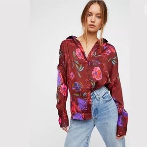 Free People Silky Nights Floral Tunic Extra Small